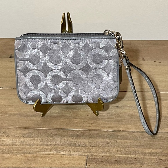 Coach metallic monogram coin pouch wallet wristlet. Like new condition. - Picture 3 of 5